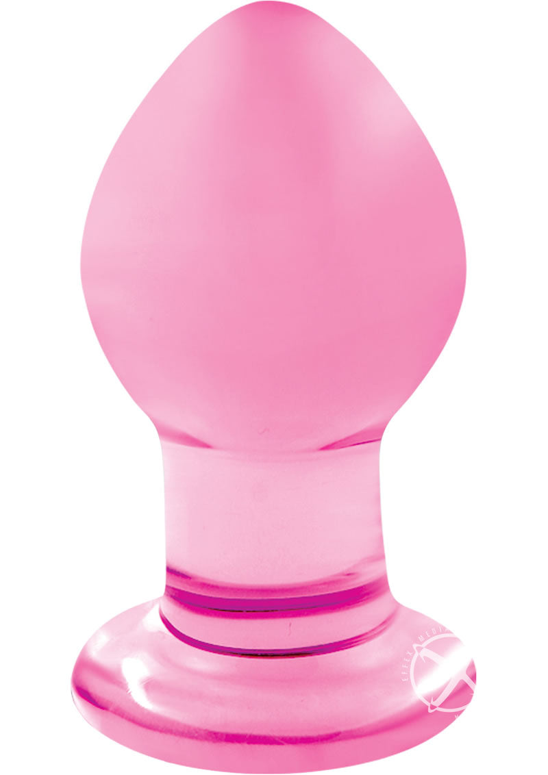 Crystal Premium Glass Butt Plug - Pink - Small