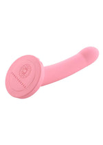 Daze Silicone Curved Dildo with Suction Cup - Pink - 7in