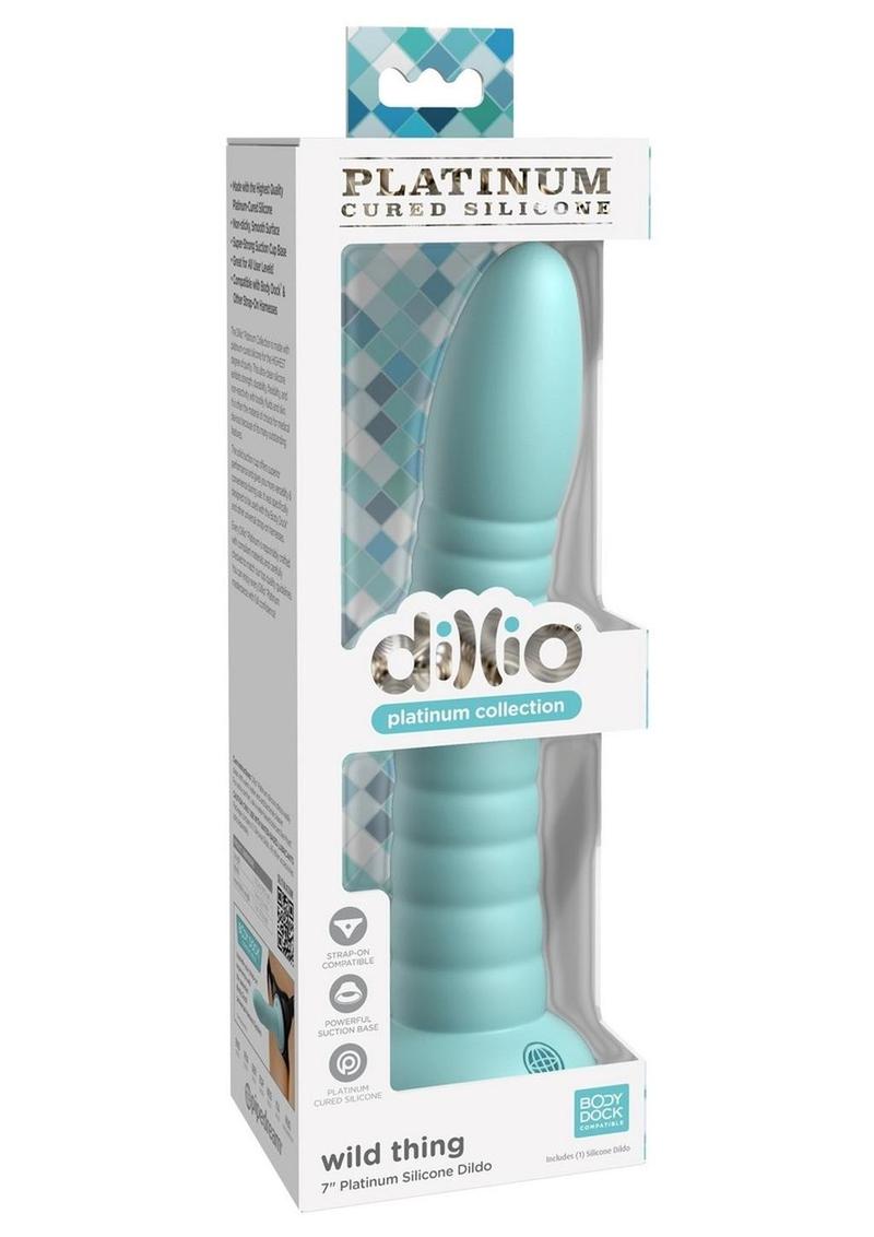 Dillio Platinum Wild Thing Silicone Dildo - Teal - 7in