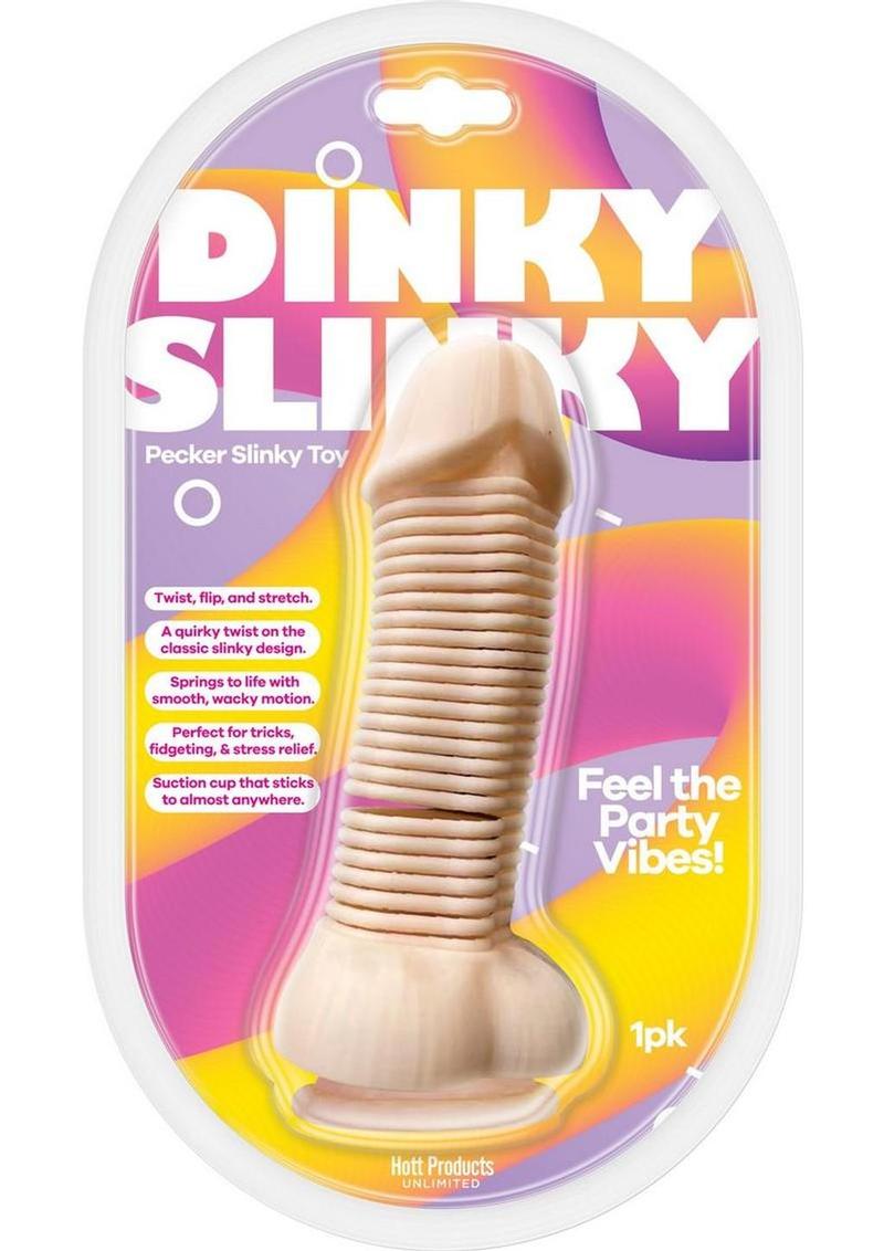 Dinky Slinky Pecker Spring Toy with Suction Cup - Vanilla