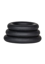 Dr. Joel Kaplan Silicone Support Rings Cock Ring - Black - 3 Piece Set