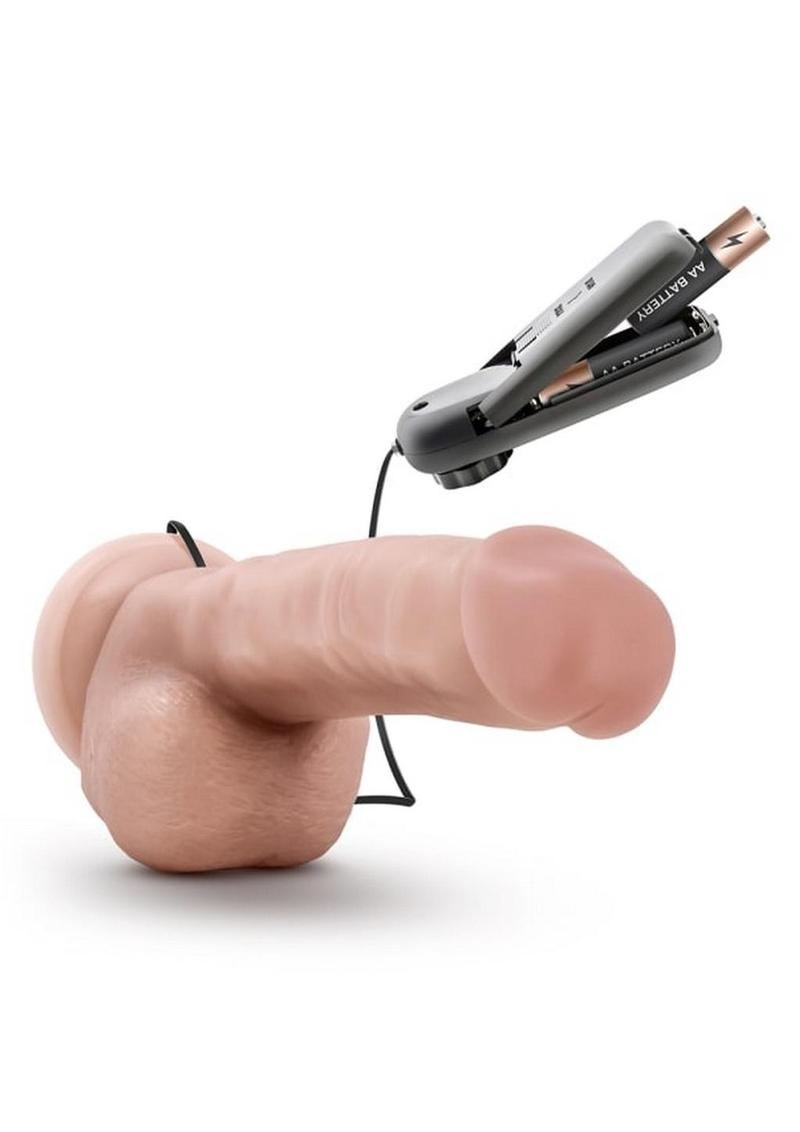 Dr. Skin Dr. Jay Vibrating Dildo with Balls and Remote Control - Vanilla - 8.75in