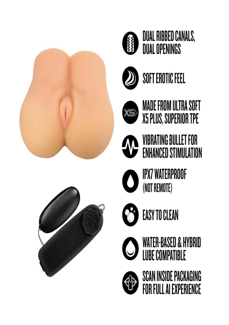 Enlust Hallie Vibrating Masturbator - Pussy/Ass