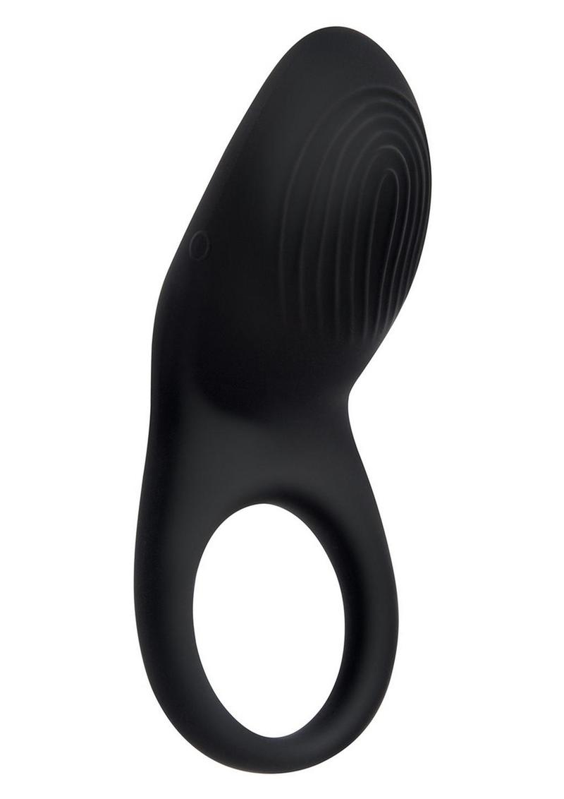 Envy Toys Imprint Textured Rechargeable Silicone Stamina Ring - Black