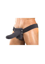 Erection Assistant Hollow Vibrating Strap-On - Black - 6in