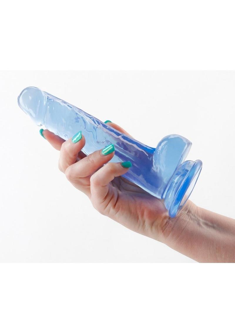 Fantasia Ballsy Dildo - Blue/Clear - 6.5in