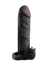 Fantasy X-Tensions Vibrating Real Feel 2in Extension Sleeve - Black - 6.5in