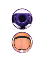 Fetish Fantasy Series For Him Or Her Vibrating Hollow Strap-On Dildo and Adjustable Harness with Remote Control - Purple - 6in