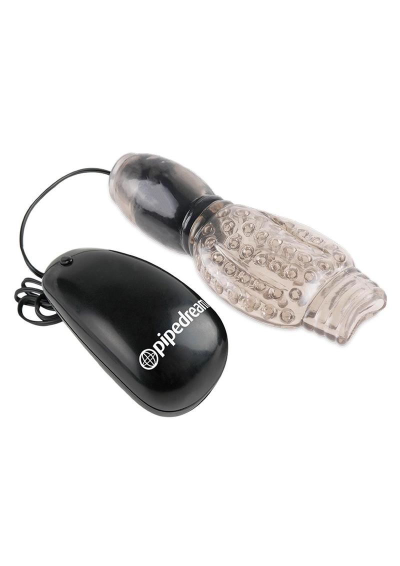 Fetish Fantasy Series Vibrating Head Teazer Sleeve with Bullet and Remote Control - Smoke