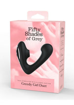 Fifty Shades Of Grey Greedy Girl Duet Rechargeable Silicone Dual Stimulator - Black