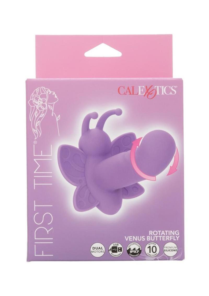 First Time Rotating Venus Butterfly Rechargeable Silicone Stimulator - Purple