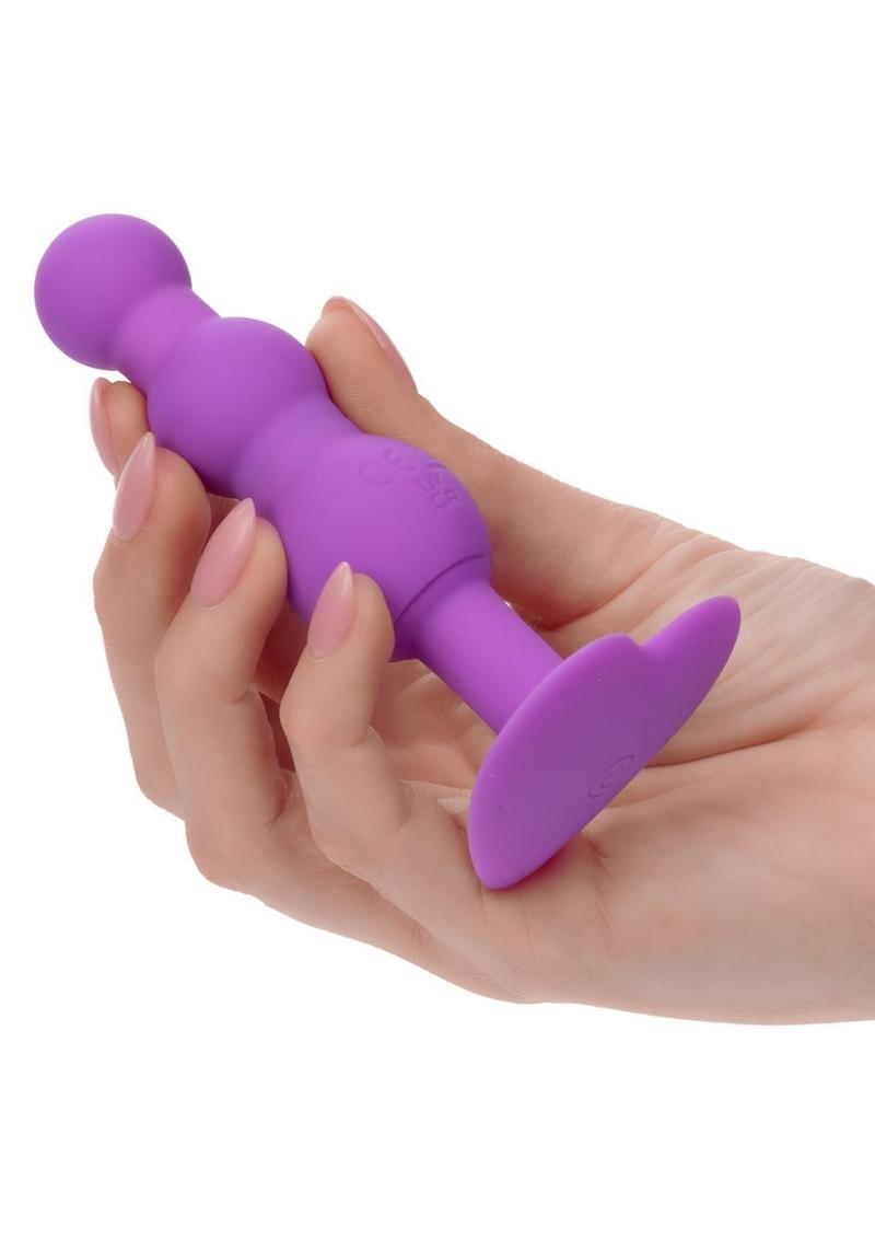 First Time Triple Beaded Silicone Rechargeable Probe - Purple