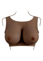 Gender X Breast Plate Silicone E Cup - Chocolate