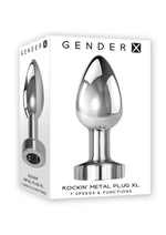 Gender X Rockin Rechargeable Metal XL Plug - Metal/Silver - XLarge