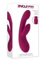 Gentle Persuasion Rechargeable Silicone Vibrator with Clitoral Stimulator - Red