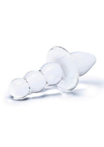 Glas Titus Beaded Butt Plug - Clear