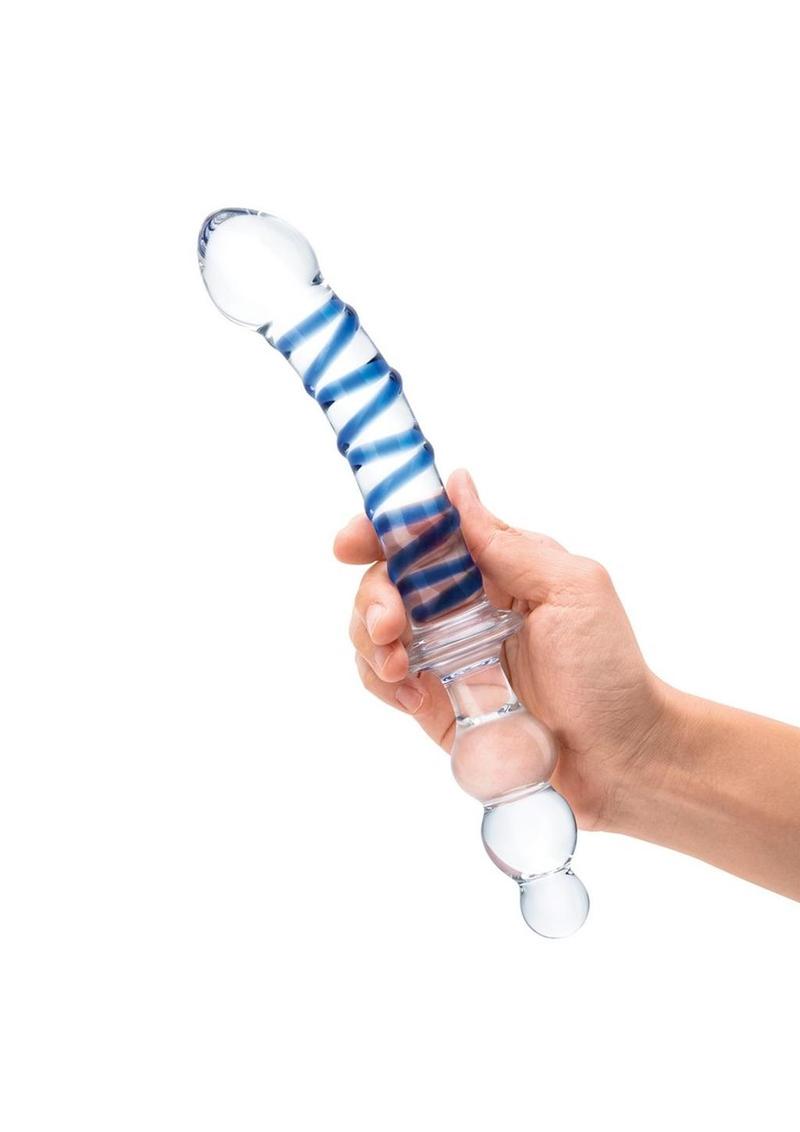 Glas Twisted Dual-Ended Dildo - Clear - 10in