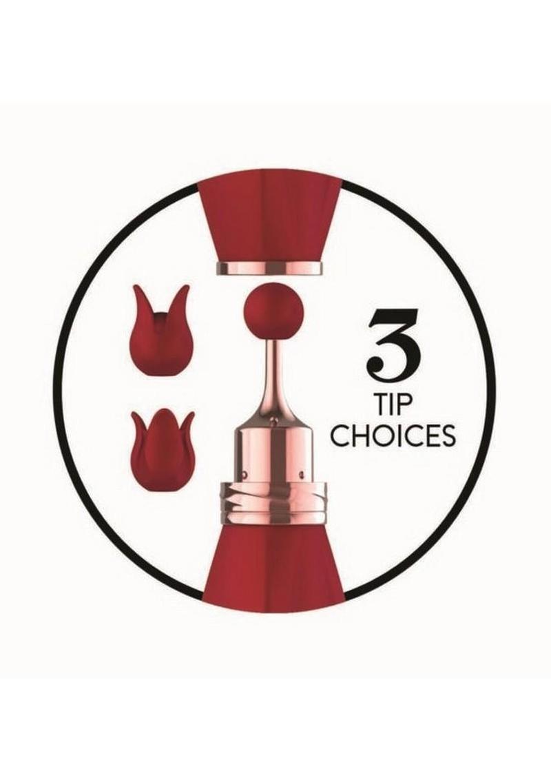 Gold Glam Tri-Tip Silicone Rechargeable Vibrator