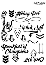 Hott Products Erotic Tattoos Assorted - Black - Pack