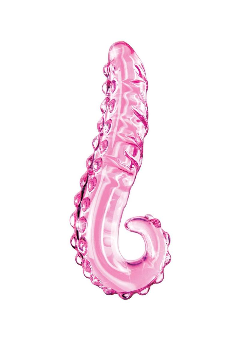 Icicles No. 24 Textured Glass Dildo - Pink - 6in