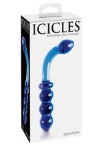 Icicles No. 31 Double-Sided Glass G-Spot Massager and Anal Probe - Blue