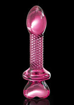 Icicles No. 82 Textured Glass Juicer Anal Probe with Heart Shaped Handle