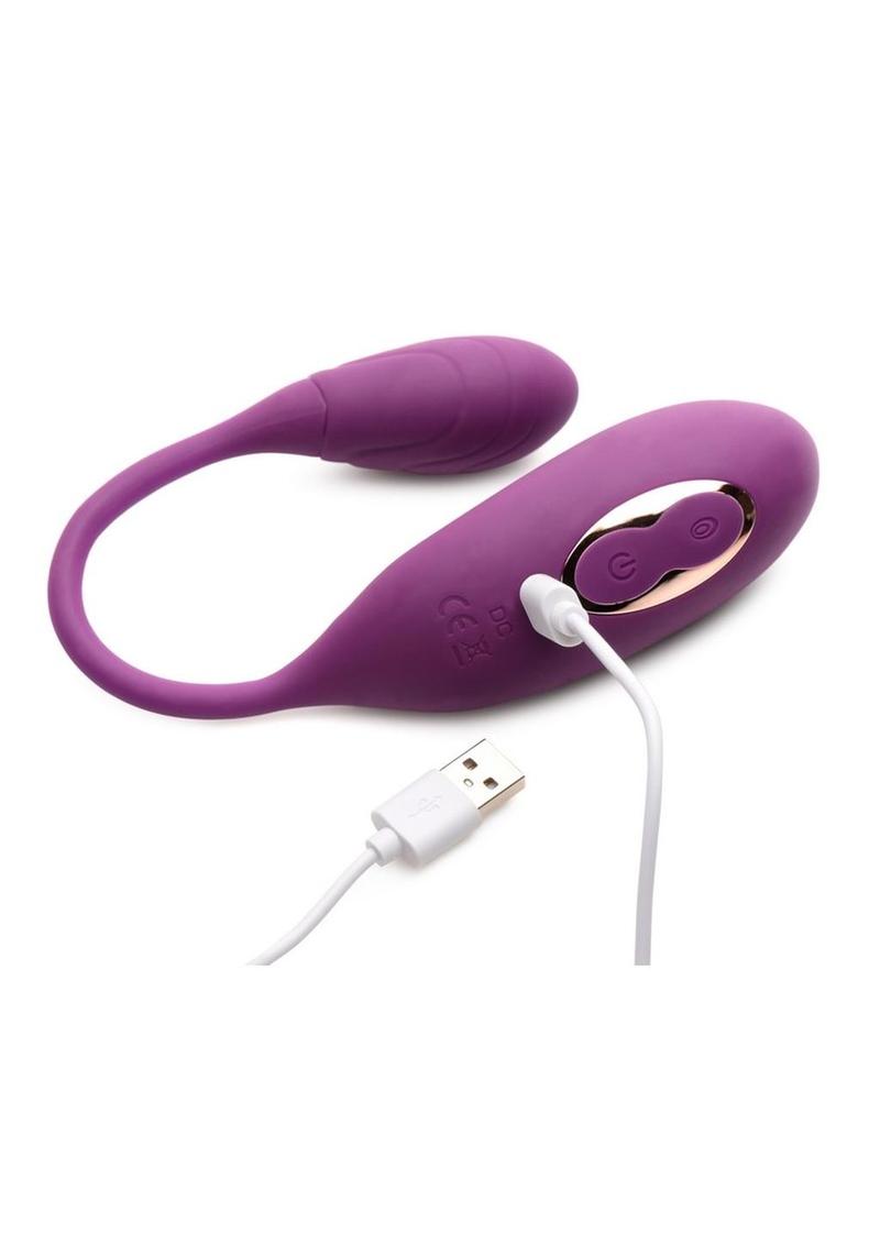 Inmi Slim Pulse Rechargeable Silicone 7x Pulsing Clit Stimulator and Vibrating Egg - Purple