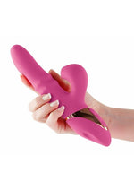 Inya Enamour Rechargeable Silicone Rabbit Vibrator with Air Pulse Clitoral Stimulator - Pink