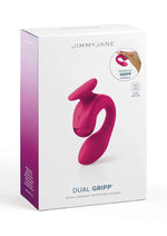 Jimmyjane Dual Gripp Rechargeable Silicone Dual Stimulating Vibrator - Pink