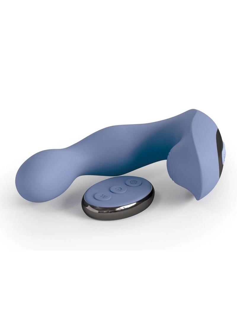 Jimmyjane Pulsus P-Spot Rechargeable Silicone Dual Stimulator with Remote - Blue