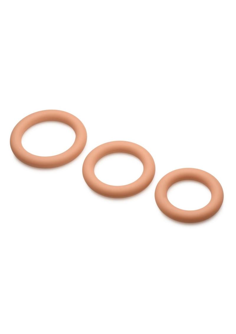 Jock Discrete Silicone Cock Ring - Caramel - Set