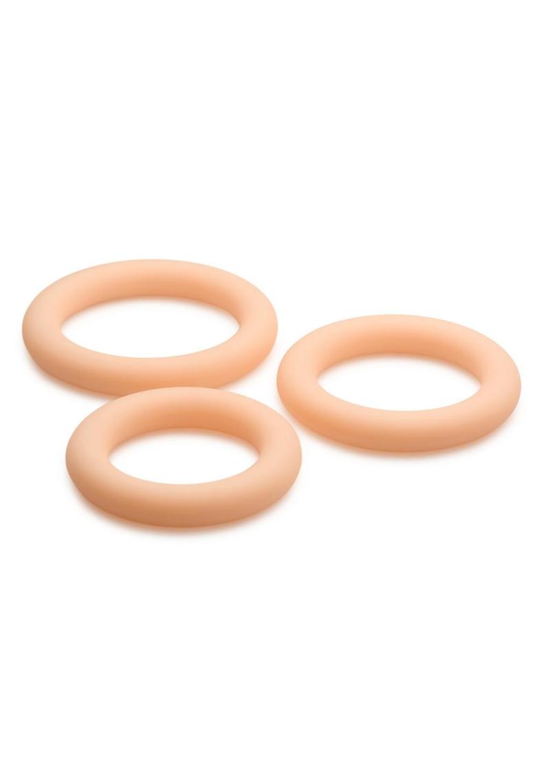 Jock Discrete Silicone Cock Ring - Vanilla - Set