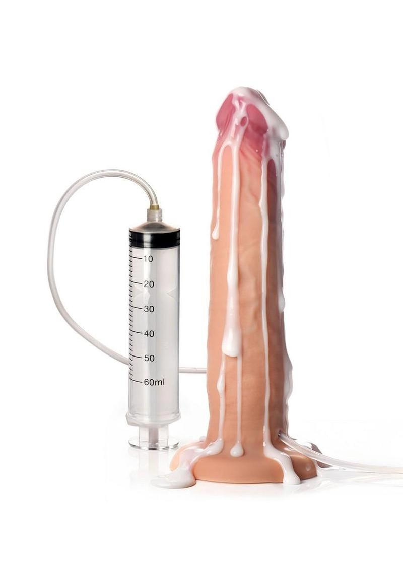 Jock Ejaculating Silicone Dildo - Vanilla - 9.75in