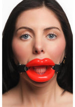 Juicy Lips Silicone Open Mouth Gag - Red