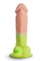 K Pop Reiven Glow In The Dark Silicone Dildo with Balls - Vanilla