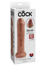 King Cock Uncut Cock Dildo - Caramel - 7in