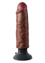 King Cock Vibrating Realistic Dildo Waterproof - Chocolate - 6in