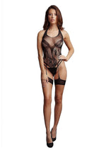 Le Desir Crotchless Rhinestone Halter Teddy