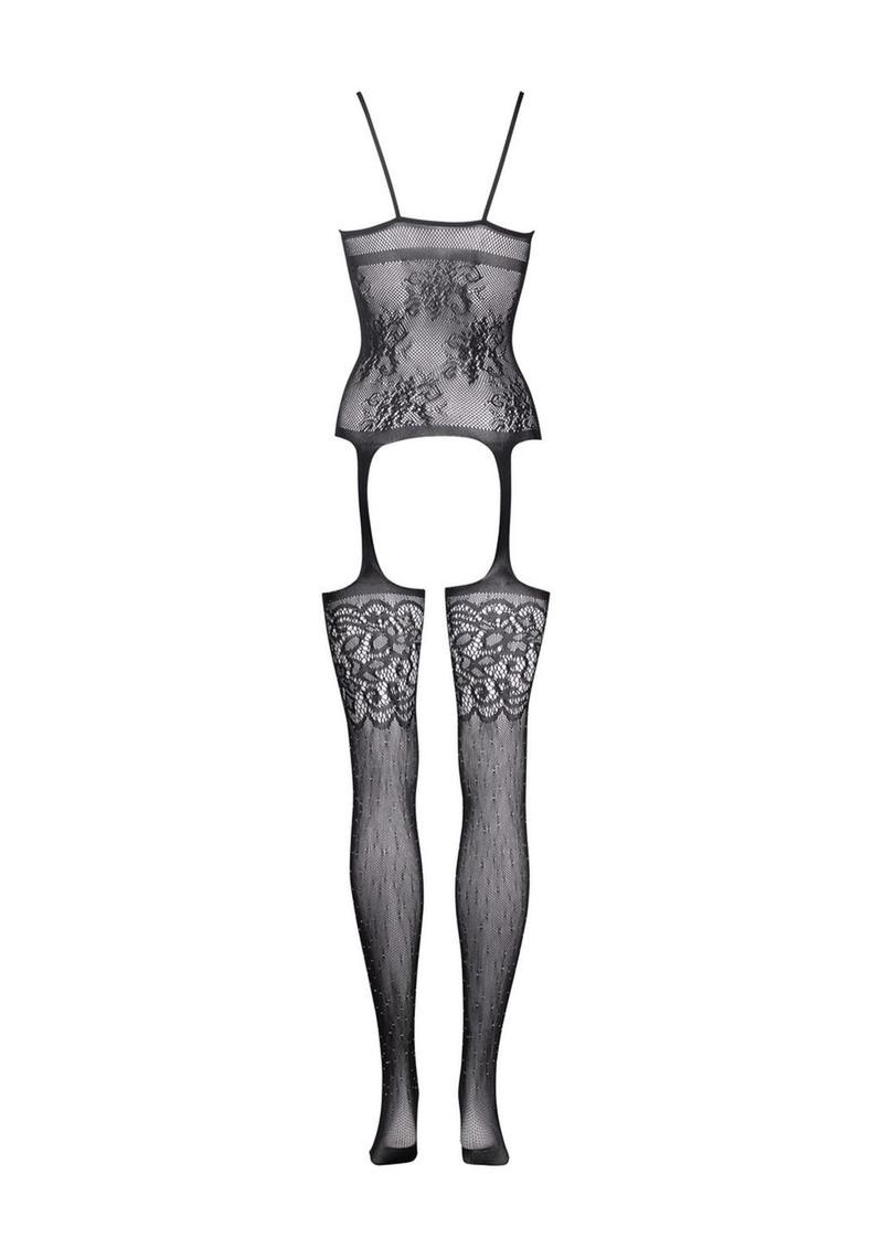 Le Desir Suspender Rhinestone Bodystocking