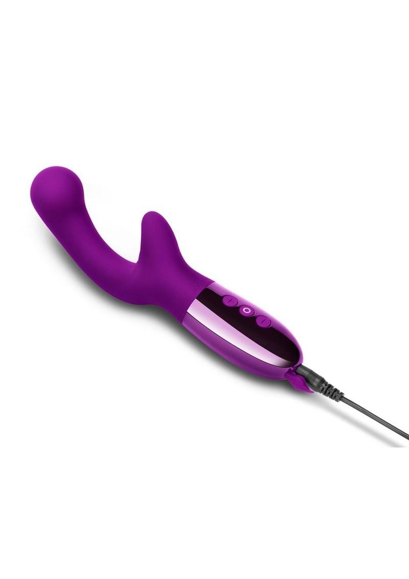 Le Wand Xo Rechargeable Silicone Dual Stimulating Vibrator - Cherry/Purple
