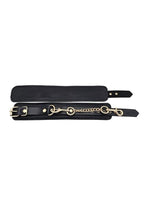 Leather Plain Wrist Cuff with Gold Accessories