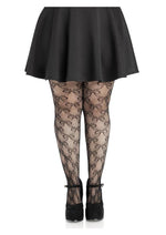 Leg Avenue Bow Net Tights - 1x/2x - Black