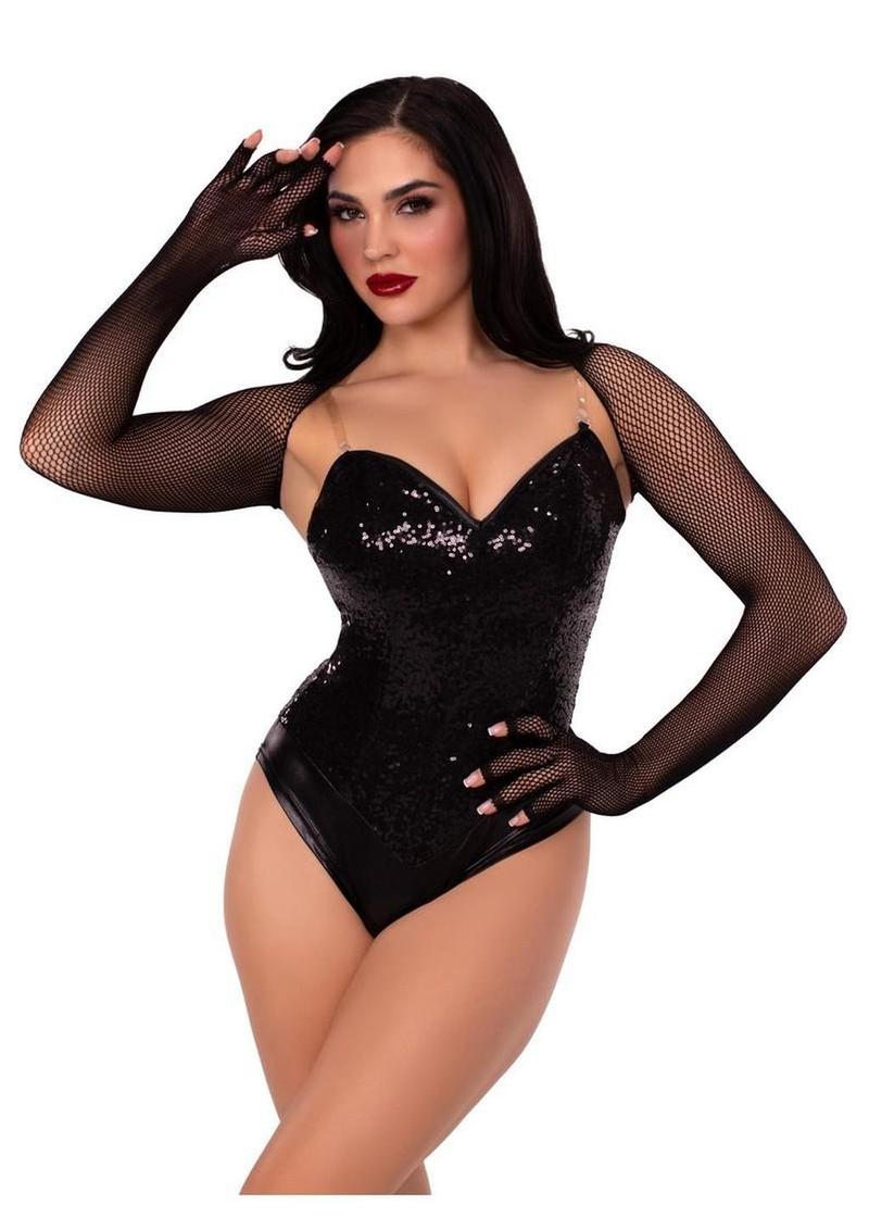 Leg Avenue Fishnet Fingerless Gloved Shrug