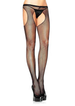 Leg Avenue Fishnet Suspender Tights - Black - One Size
