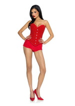 Leg Avenue Glitter Boned Corset with Busk Closer and Lace-Up Back