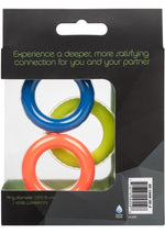 Link Up Ultra Soft Climax Silicone Cock Ring - Assorted Colors - 3 Pieces/Set