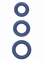 Link Up Ultra Soft Elite Set Silicone Cock Rings - Blue - Set Of 3