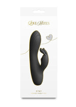 Love Notes Stay Rechargeable Silicone Petite Rabbit Vibrator - Black