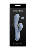 Love Notes Unforgettable Rechargeable Silicone Flexible Rabbit Vibrator - Blue