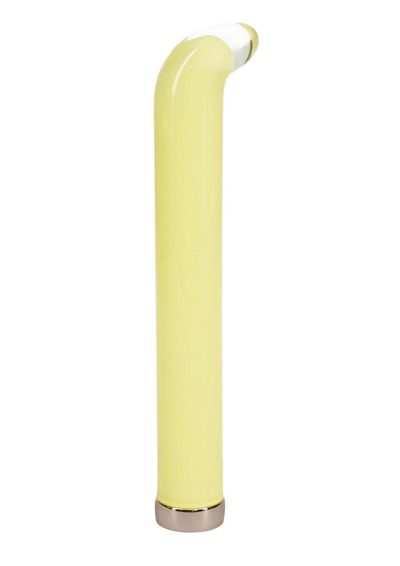 Loveline Aurora 10 Function G-Spot Rechargeable Glass Vibrator - Yellow - 6.3in